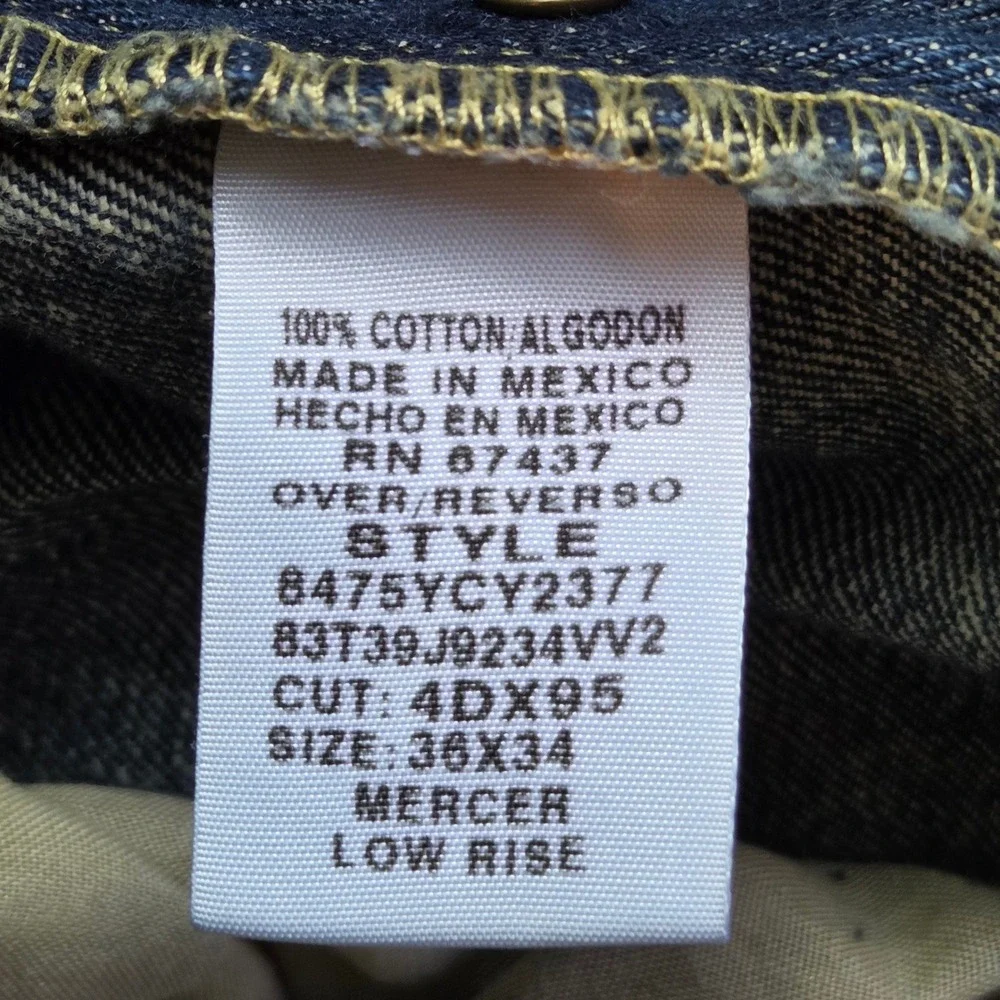 VTG Ralph Lauren Jeans Mercer‎ Low Rise Button Fly Mens 38x31 Blue Polo Jeans Co